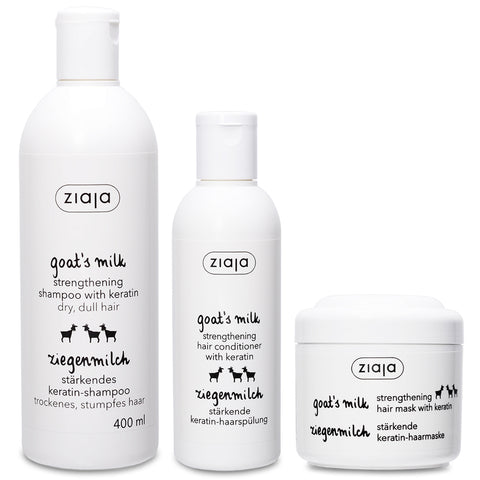 Goat's Milk Hair Care Bundle: Shampoo, Conditioner & Mask