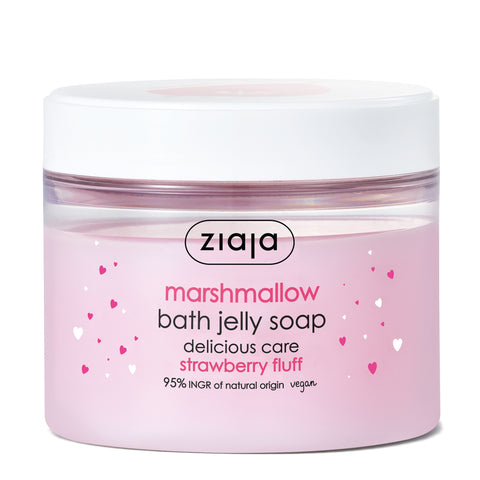 Marshmallow Strawberry Fluff - Bath Jelly Soap - Delicious Skin Care